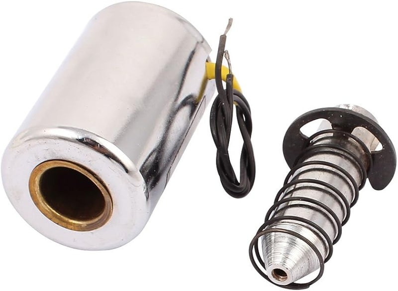 12V 10mm Pull Type Solenoid Electromagnet 4 8kg Force 2 Spring Plunger with Wire - Image 2